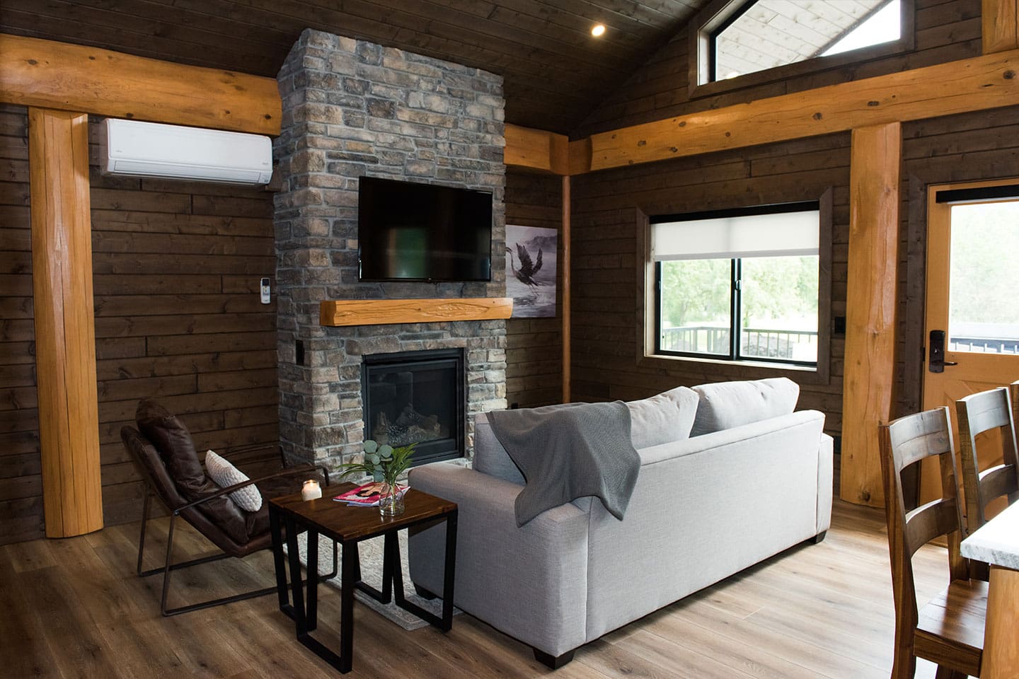 Interior of Log Cabin Kit, BC Log Home Builder.