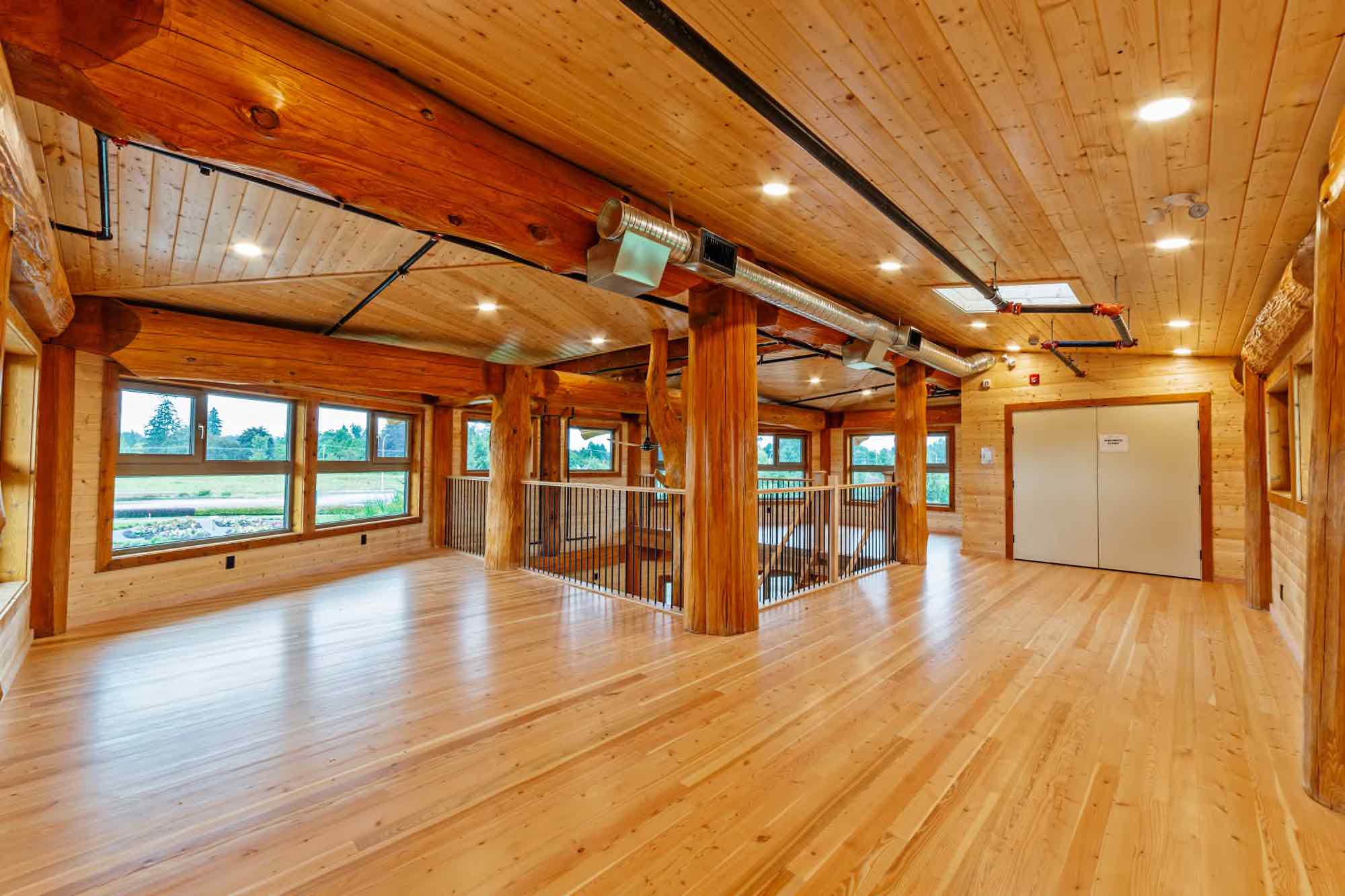 Interior of BC Home Builders Custom Built Post and Beam Log Home.
