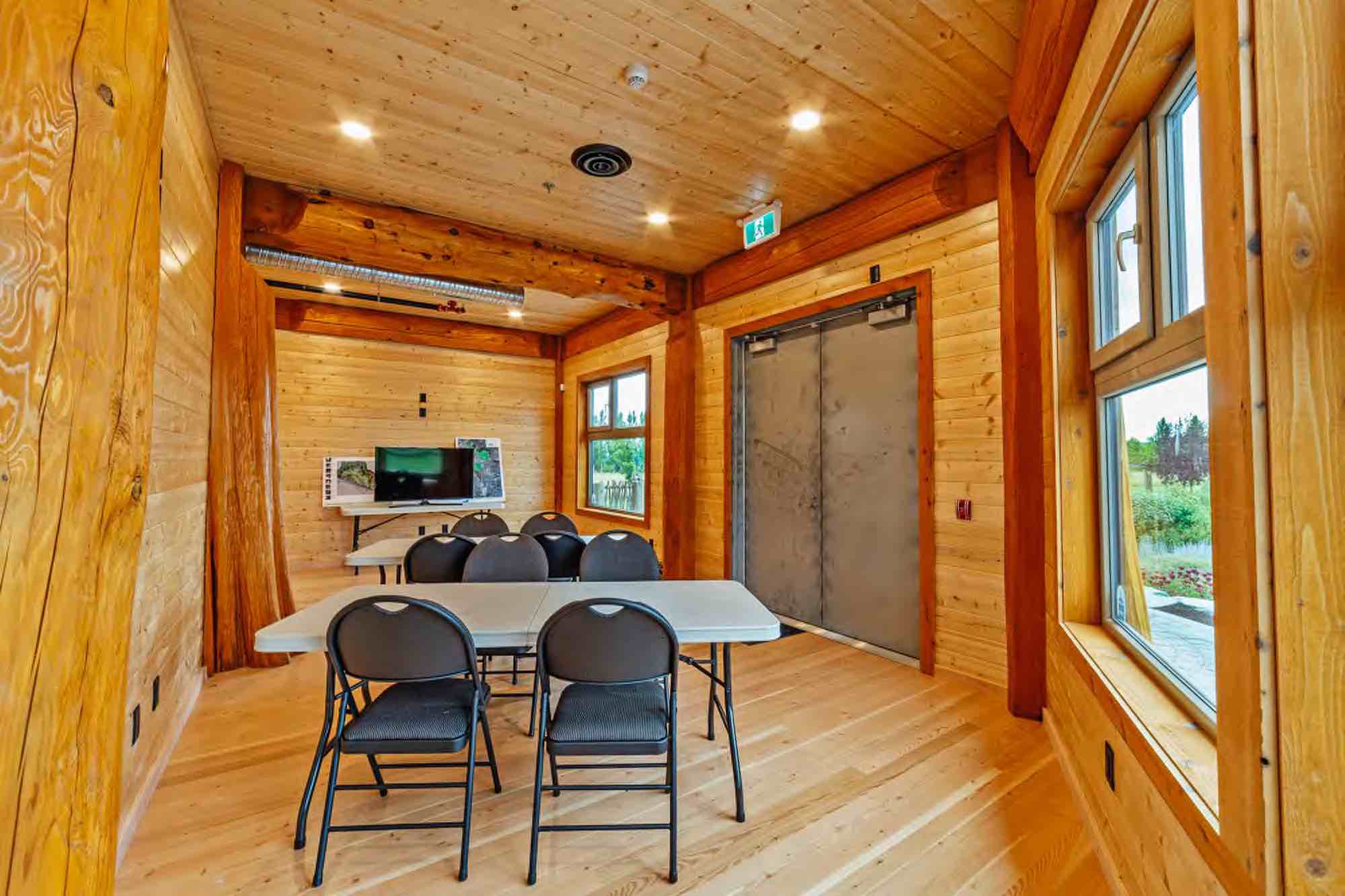 Interior of BC Home Builders Custom Built Post and Beam Log Home.