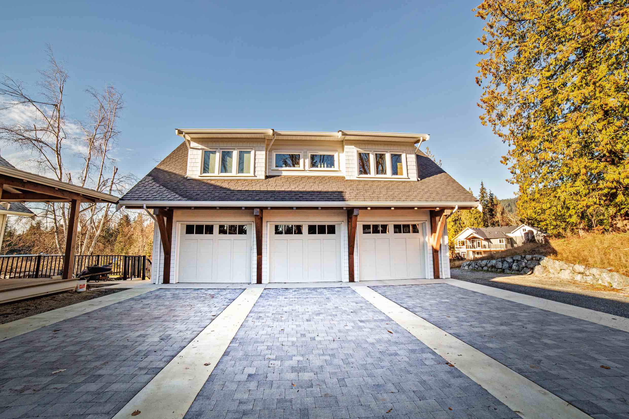 Exterior of Timber Frame Log Home.