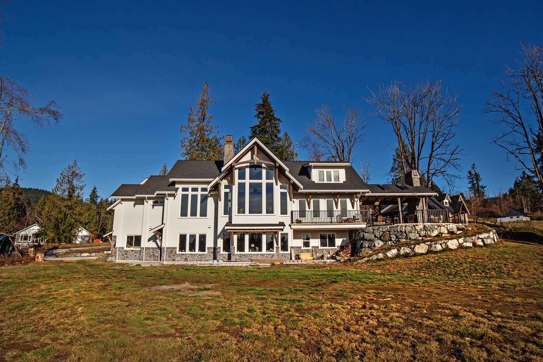 Exterior view of Timber Frame Home.