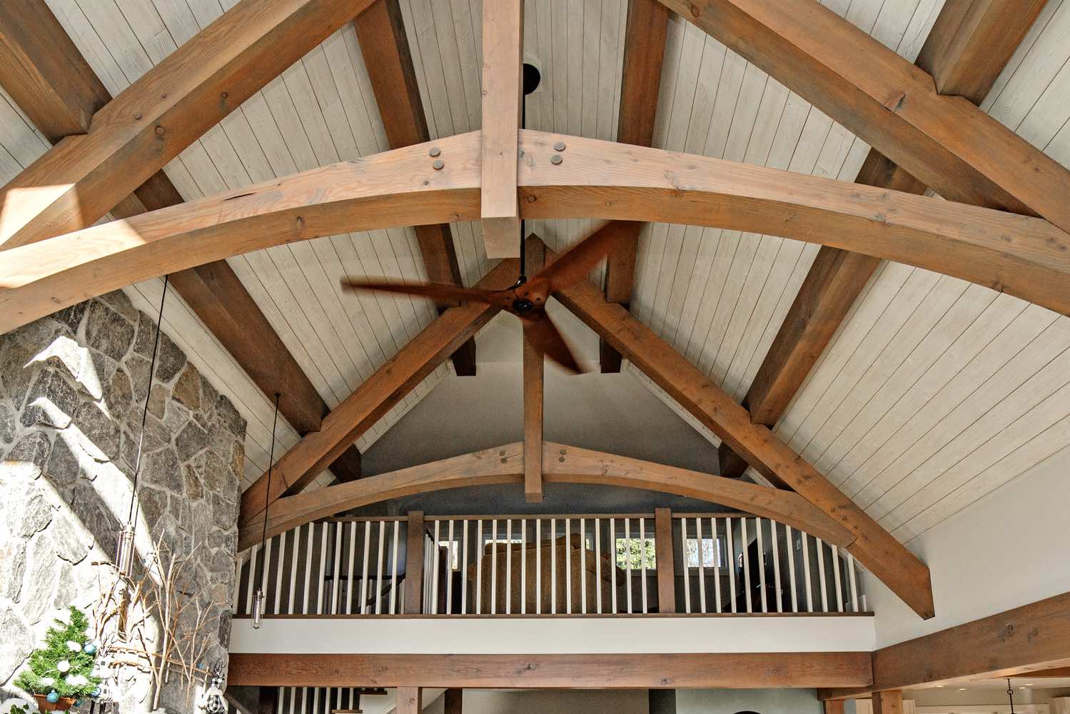 Timber accents in Timber Frame Log Home.