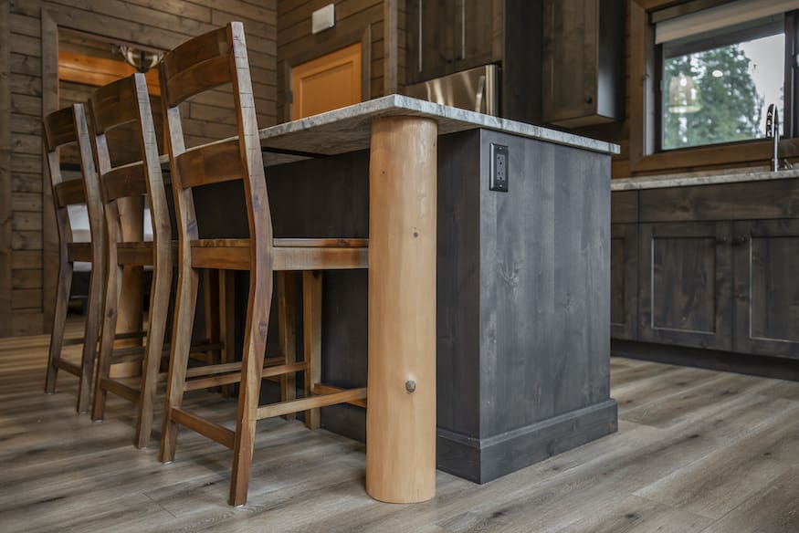 kitchen view of Bc Home Builders twin eagle log cabin kits