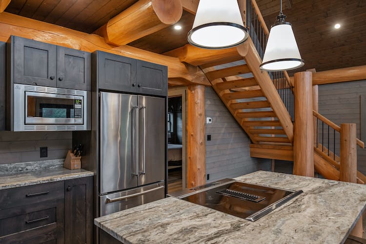 kitchen in sasquatch log cabin kit