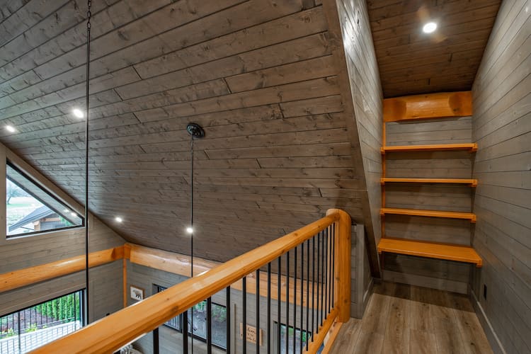 interior of log cabin kit