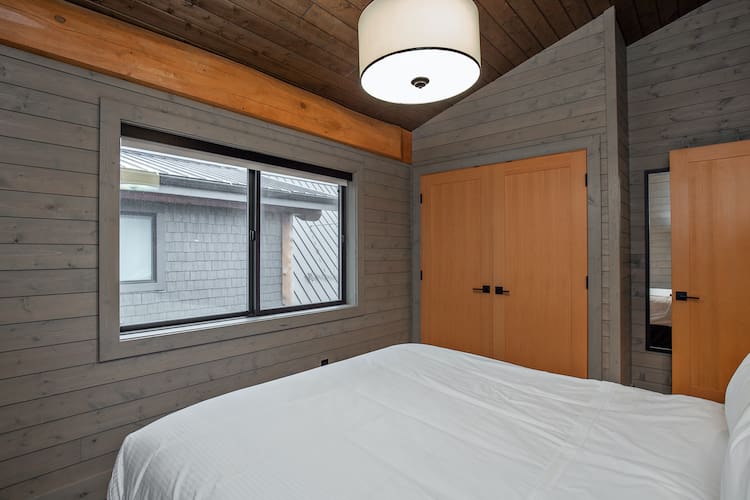 bedroom in custom built log cabin