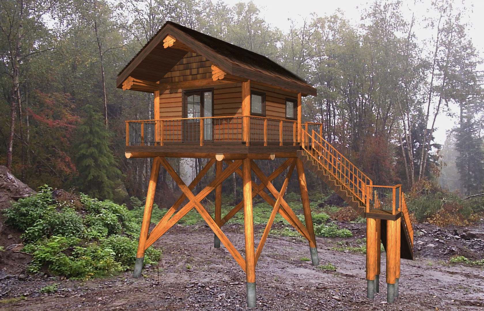 Custom built Log Cabin.