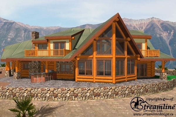 Plan-Bratton-Valley Full Scribe Log Home Custom Built Floor Plans.