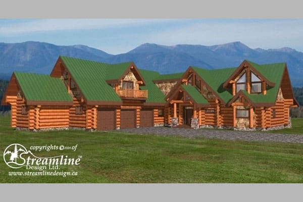 Plan-Confederate Full Scribe Log Home Custom Built Floor Plans.