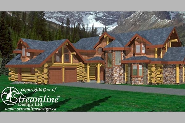Plan-Eagles-Nest Full Scribe Log Home Custom Built Floor Plans.
