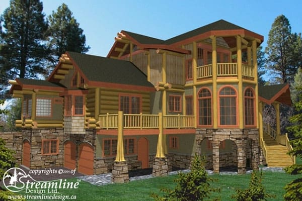 Plan-Pagosa-Springs Full Scribe Log Home Custom Built Floor Plans.