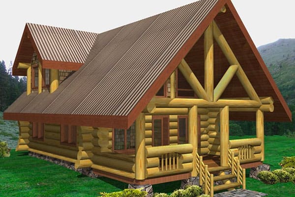 Plan-gingolx Full Scribe Log Home Custom Built Floor Plans.