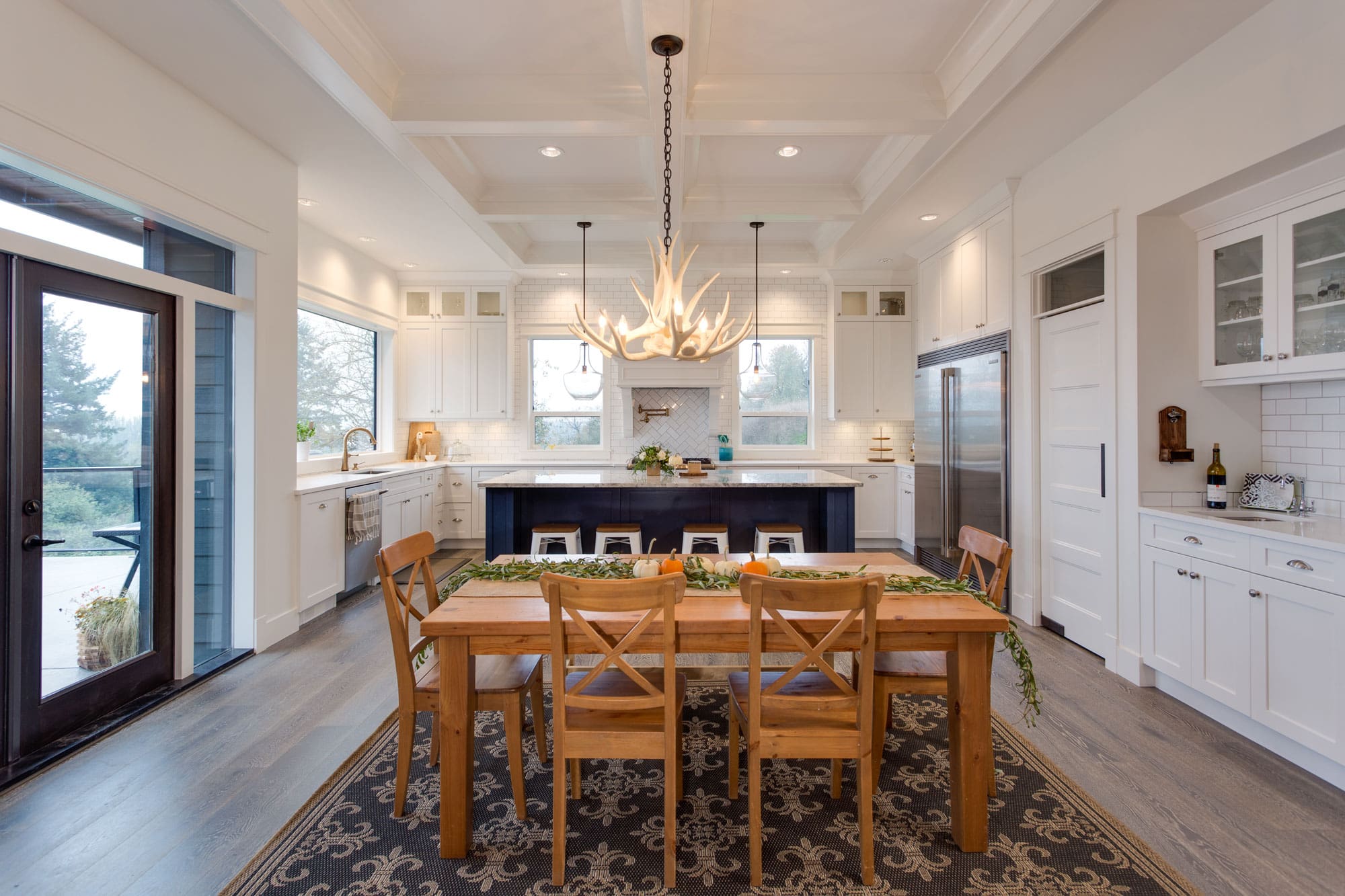 Kitchen of BC Builders Custom built Timber Frame home.