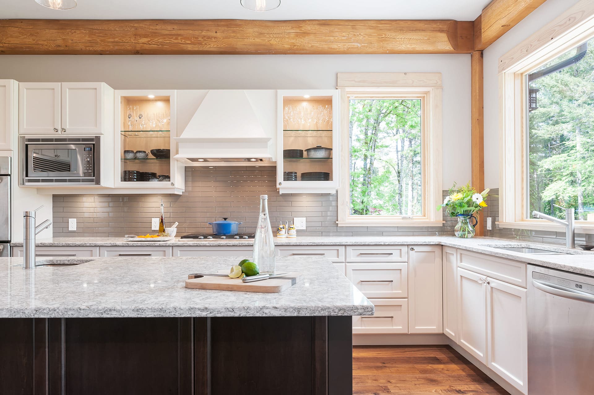 Kitchen Post and Beam Custom built home.