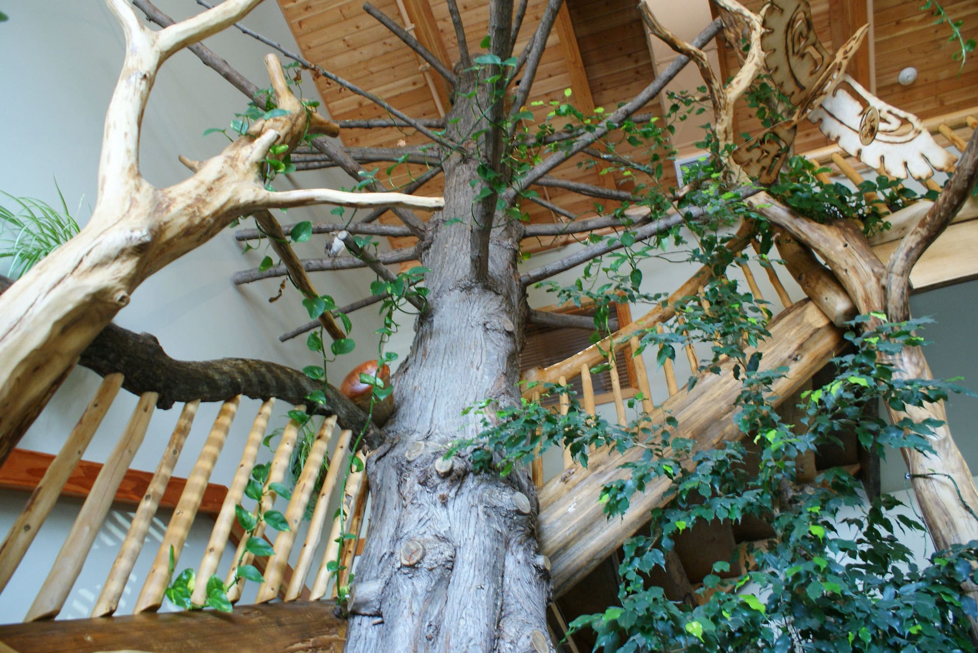 custom built log cabin stairs.