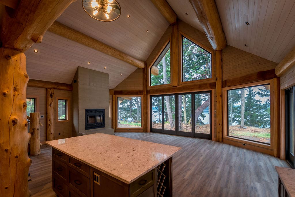 interior custom built connect log cabin kits