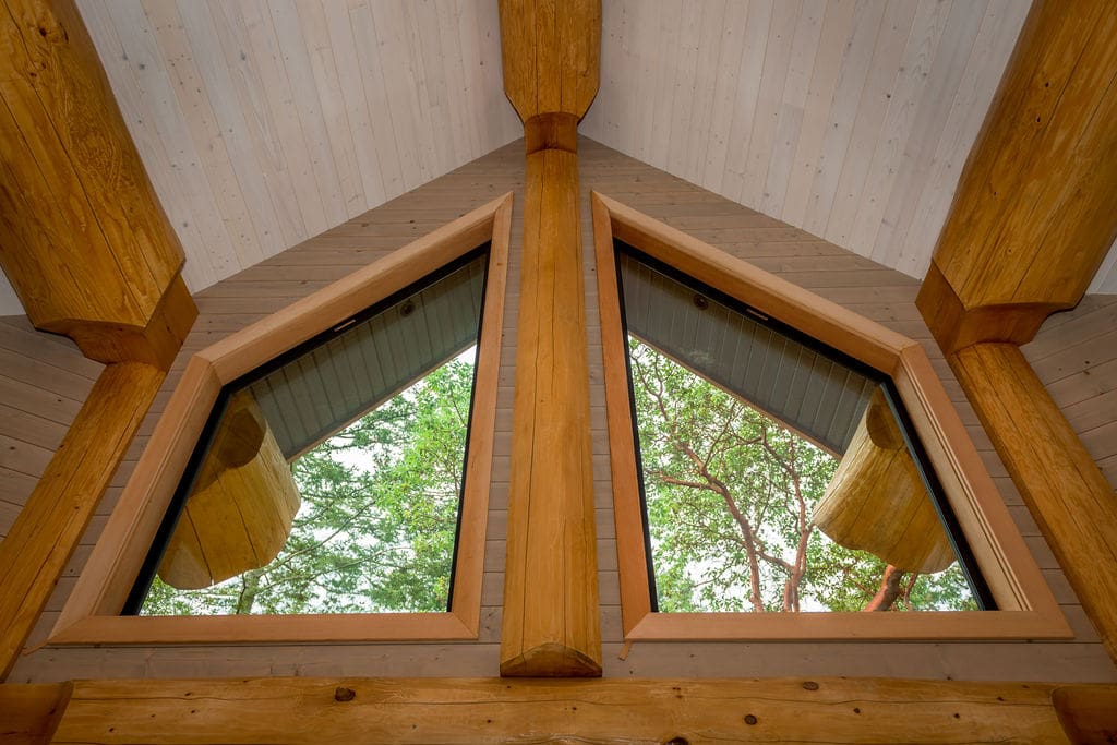 log accents in connect log cabin kits